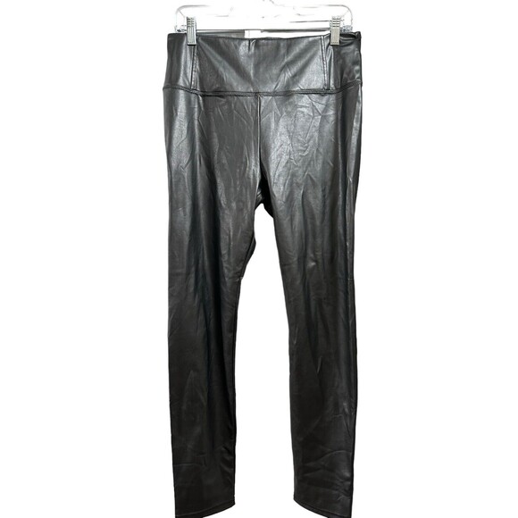Bagatelle Collection High Waist Faux Leather Liquid Leggings Sz Large Black - Picture 2 of 5
